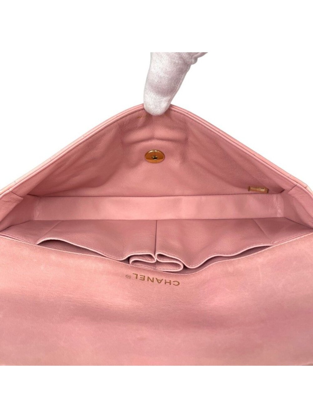 Chanel Shoulder Bag CC Logo Leather Pink - Picture 14 of 15